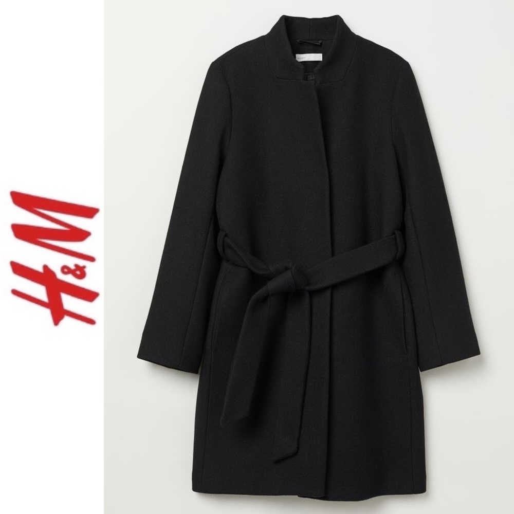 h&m wool blend coat (missing tie belt)